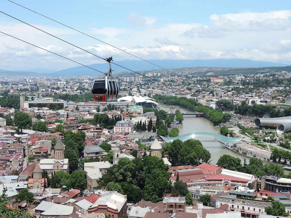 Тбилиси канатная дорога вид сверху